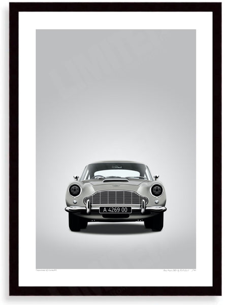 Aston Martin DB5 A 4269 00 (Type E) A3 (297 x 420 mm / 11.7 x 16.5 in) / Black Wood Frame (Printed on Fine Art Paper)