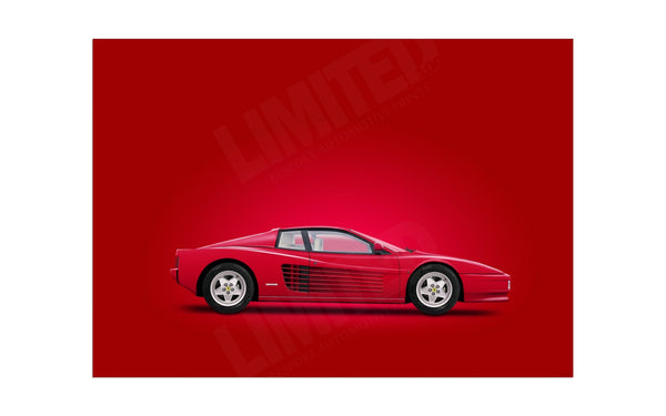 Ferrari Testarossa (red red) A3 (297 x 420 mm / 11.7 x 16.5 in) / Aluminium Composite / No Mount
