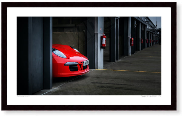 Porsche 911 GTS (991) S (420mm x 249) / Black Wood Frame (Printed on Fine Art Paper) / No Mount
