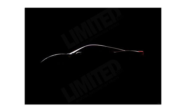 Ferrari 458 silhouette A3 (297 x 420 mm / 11.7 x 16.5 in) / Aluminium Composite / No Mount
