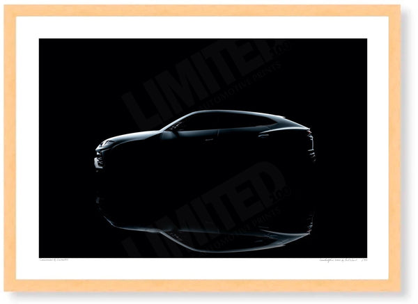 Lamborghini Urus A3 (297 x 420 mm / 11.7 x 16.5 in) / Wood Frame (Printed on Fine Art Paper) / No Mount