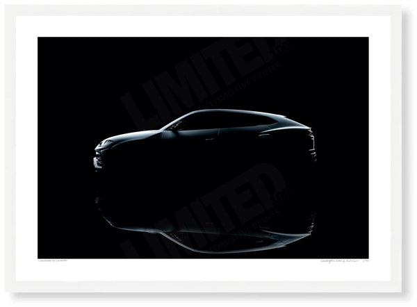 Lamborghini Urus A3 (297 x 420 mm / 11.7 x 16.5 in) / White Wood Frame (Printed on Fine Art Paper) / No Mount