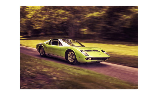 Lamborghini Miura at Prescott Hill Climb A3 (297 x 420 mm / 11.7 x 16.5 in) / Aluminium Composite / No Mount