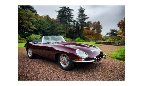 Jaguar E-Type in the Cotswolds A3 (297 x 420 mm / 11.7 x 16.5 in) / Aluminium Composite / No Mount