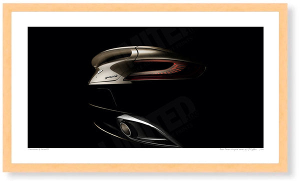 Aston Martin Vanquish detail (second generation rear) S (420mm x 239) / Wood Frame (Printed on Fine Art Paper) / No