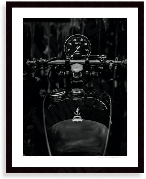 1950 Vincent Series C Rapide S (380mm x 297) / Black Wood Frame (Printed on Fine Art Paper) / No Mount