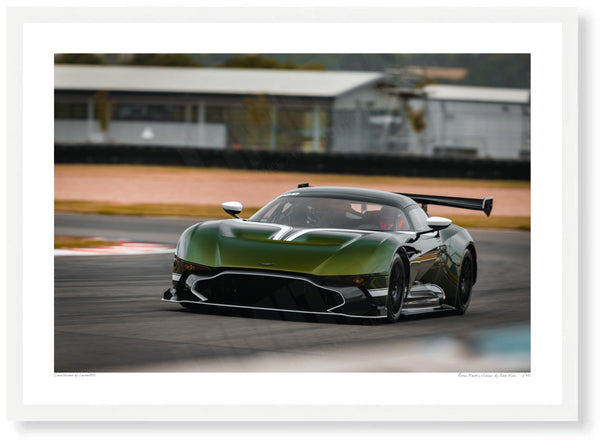 Aston Martin Vulcan A3 (297 x 420 mm / 11.7 x 16.5 in) / White Wood Frame (Printed on Fine Art Paper) / No Mount