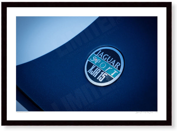 Jaguar XJR-15 A3 (297 x 420 mm / 11.7 x 16.5 in) / Black Wood Frame (Printed on Fine Art Paper) / No Mount