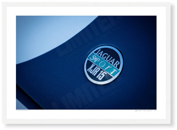 Jaguar XJR-15 A3 (297 x 420 mm / 11.7 x 16.5 in) / White Wood Frame (Printed on Fine Art Paper) / No Mount