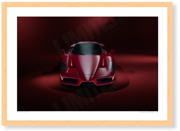 Ferrari Enzo A3 (297 x 420 mm / 11.7 x 16.5 in) / Wood Frame (Printed on Fine Art Paper) / No Mount