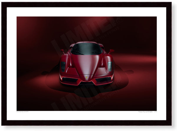 Ferrari Enzo A3 (297 x 420 mm / 11.7 x 16.5 in) / Black Wood Frame (Printed on Fine Art Paper) / No Mount