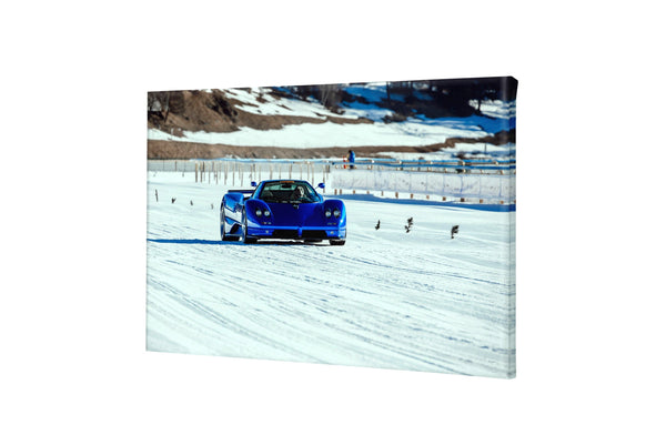 Pagani Zonda S 7.3 A3 (297 x 420 mm / 11.7 x 16.5 in) / Canvas Print (Mounted on Wood Internal Frame) / No Mount