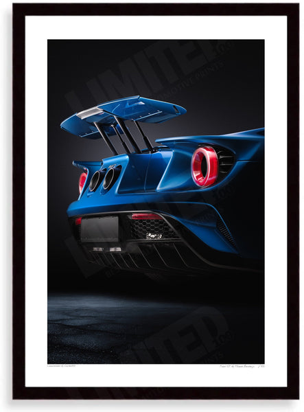 Ford GT second generation (detail) A3 (297 x 420 mm / 11.7 x 16.5 in) / Black Wood Frame (Printed on Fine Art Paper)