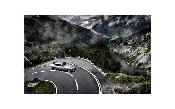 Aston Martin DB5 in the Swiss Alps