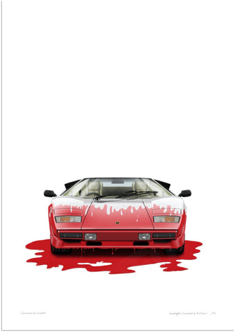 Lamborghini Countach (white, red)